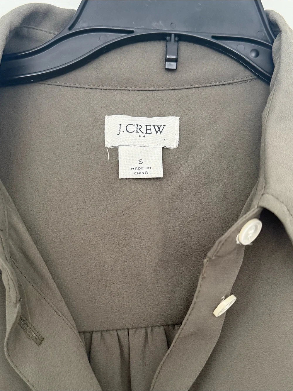 J. Crew Olive Green Short-Sleeve Button-Down Shirt